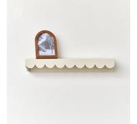 Melody Maison Large Pale Taupe Scalloped Wall Storage Shelf - 61Cm