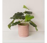 Melody Maison Large Pink Speckled Iron Planter Pot - 20Cm X 20Cm