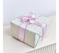 Melody Maison Large Pink & White Diagonal Striped Wired Ribbon Garland - 270M