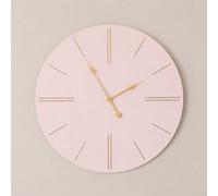 Melody Maison Large Pink Wooden Grain & Gold Detailed Wall Clock - 70Cm X 70Cm