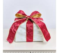 Melody Maison Large Red & Gold Velvet Wired Ribbon - 270Cm (2.7M / 106.3')