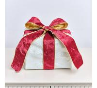 Melody Maison Large Red & Gold Velvet Wired Ribbon - 270cm (2.7m / 106.3') Melody Maison Red