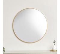Melody Maison Large Round Antique Gold Wall Mirror - 80Cm X 80Cm