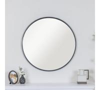 Melody Maison Large Round Black Framed Wall Mirror 80Cm X 80Cm