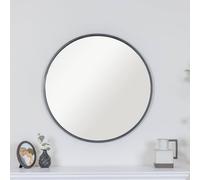 Melody Maison Large Round Black Framed Wall Mirror 80cm X 80cm | Size: 80 cm X 80 cm Melody Maison Black 80 cm X 80 cm