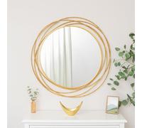 Melody Maison Large Round Brushed Gold Mirror - 88Cm X 85Cm