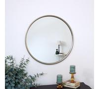 Melody Maison Large Round Champagne Gold Wall Mirror 70cm X 70cm in Metallic Gold | Size: 70 cm X 70 cm Melody Maison Metallic Gold 70 cm X 70 cm