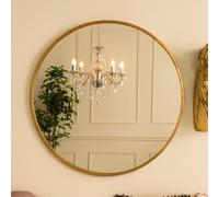 Melody Maison Large Round Gold Framed Wall Mirror 80Cm X 80Cm