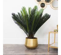 Melody Maison Large Round Gold Patterned Planter