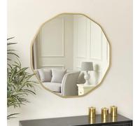 Melody Maison Large Round Gold Scalloped Wall Mirror 90cm x 90cm