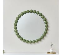Melody Maison Large Round Olive Green Bobble Bobbin Wall Mirror 80Cm X 80Cm