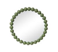 Melody Maison Large Round Olive Green Bobble Bobbin Wall Mirror 80cm X 80cm in Light Green | Size: 80 cm X 80 cm Melody Maison Light Green 80 cm X 80 cm