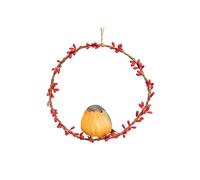 Melody Maison Large Round Robin Wreath Hanging Decoration - 20cm in Red Melody Maison Red