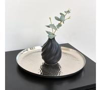 Melody Maison Large Round Silver Hammered Metal Tray