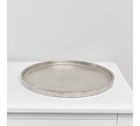 Melody Maison Large Round Silver Metal Tray - 30.5Cm