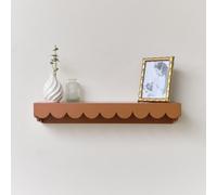 Melody Maison Large Rust Scalloped Wall Storage Shelf - 61Cm