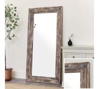 Melody Maison Large Rustic Wooden Wall/Leaner Mirror 158cm X 78cm in Beige | Size: 158 cm X 78 cm Melody Maison Beige 158 cm X 78 cm