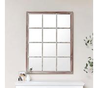 Melody Maison Large Rustic Wooden Window Wall Mirror 120cm x 90cm