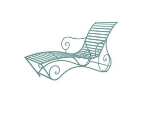 Melody Maison Large Sage Green Metal Sun Lounger Melody Maison Green