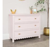 Melody Maison Large Scalloped 3 Drawer Chest Of Drawers - Staunton Pink Range