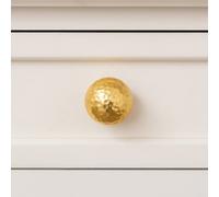 Melody Maison Large Shiny Gold Round Hammered Drawer Knob - 5Cm