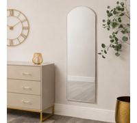 Melody Maison Large Slim Arched Bevelled Frameless Gold Mirror - 47Cm X 142Cm