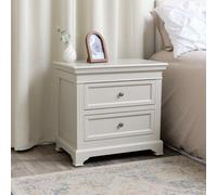 Melody Maison Large Taupe-Grey Two Drawer Bedside Table - Daventry Taupe-Grey Range
