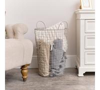 Melody Maison Large Taupe Metal Wire Storage Laundry Basket