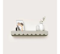 Melody Maison Large Taupe Scalloped Wall Storage Shelf - 61Cm