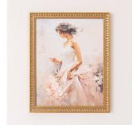Melody Maison Large Vintage Ballerina Gold Framed Wall Print - 40Cm X 50Cm