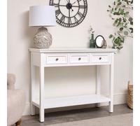 Melody Maison Large White 3 Drawer Sideboard Console Table - Daventry White Range