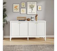 Melody Maison Large White 4 Door Sideboard With Gold Knobs - Hales White Range