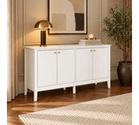 Melody Maison Large White Fluted 4 Door Sideboard / Media Unit - Hales White Range