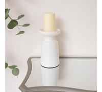 Melody Maison Large White Metal Round Pillar Candle Holder - 28Cm