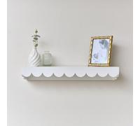 Melody Maison Large White Scalloped Wall Storage Shelf - 61Cm