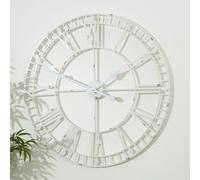 Melody Maison Large White Skeleton Wall Clock 80Cm X 80Cm