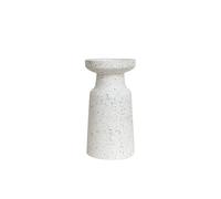 Melody Maison Large White Speckled Metal Round Pillar Candle Holder - 28cm Melody Maison White