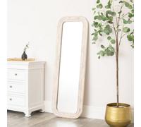 Melody Maison Light Wooden Arched Tall Wall & Leaner Mirror - 142Cm X 47Cm