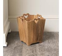 Melody Maison Mango Wood Bin With Heart Cut Out