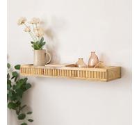 Melody Maison Mango Wood Fluted Wooden Wall Shelf - 70Cm