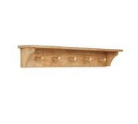 Melody Maison Mango Wood Wall Shelf With Hooks in Natural Melody Maison Natural