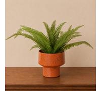 Melody Maison Medium Orange Rust Speckled Metal Planter Pot - 18Cm X 16Cm