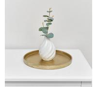 Melody Maison Medium Round Antique Gold Metal Tray - 25.5Cm