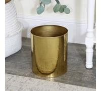 Melody Maison Metal Hammered Gold Storage Waste Bin