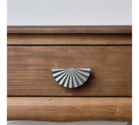 Melody Maison Metal Pewter Scalloped Fan Drawer Handle