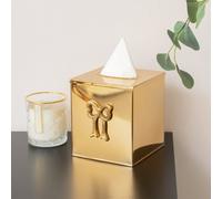 Melody Maison Metallic Gold Metal Bow Tissue Box