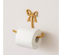 Melody Maison Metallic Gold Metal Bow Toilet Roll Holder