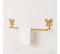Melody Maison Metallic Gold Metal Bow Towel Rail