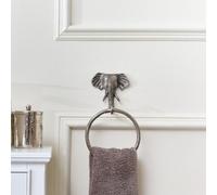 Melody Maison Metallic Silver Elephant Towel Ring