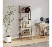 Melody Maison Mid-Century Style 4 Tier Taupe Painted Wooden Ladder Shelf - 178cm Melody Maison Taupe